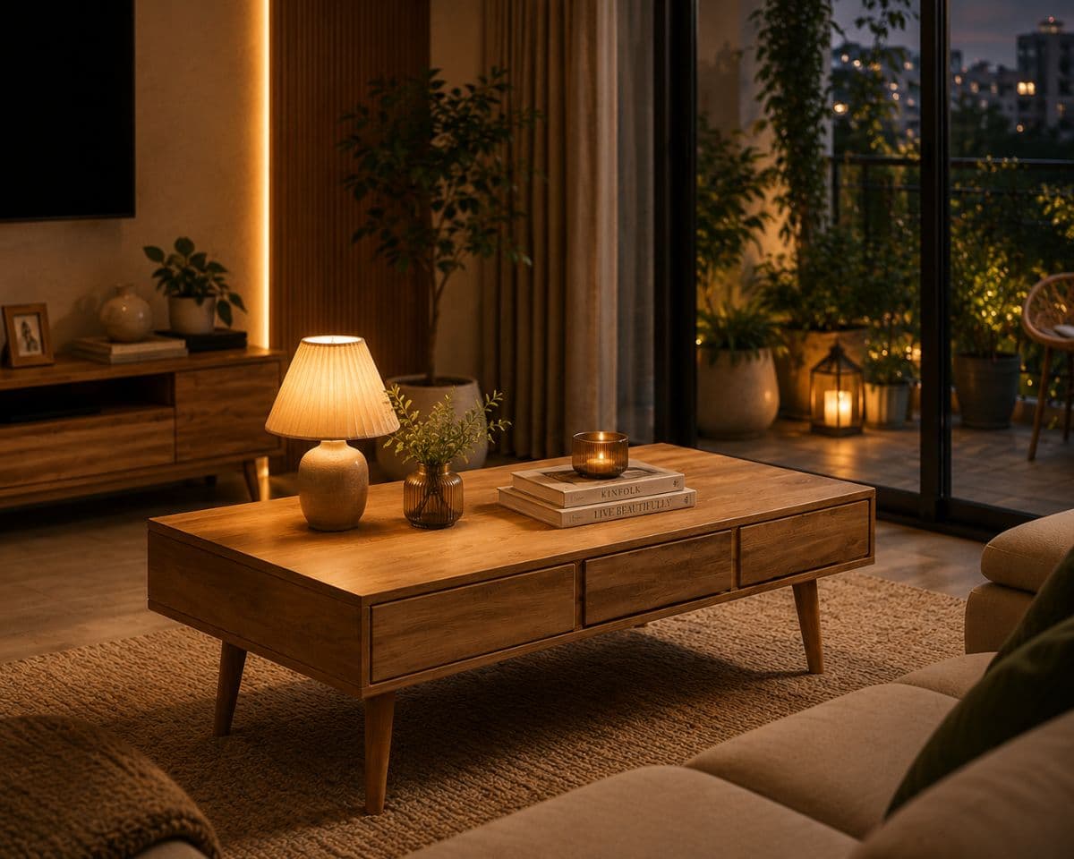 Modern Wooden Drawer Coffee Table
