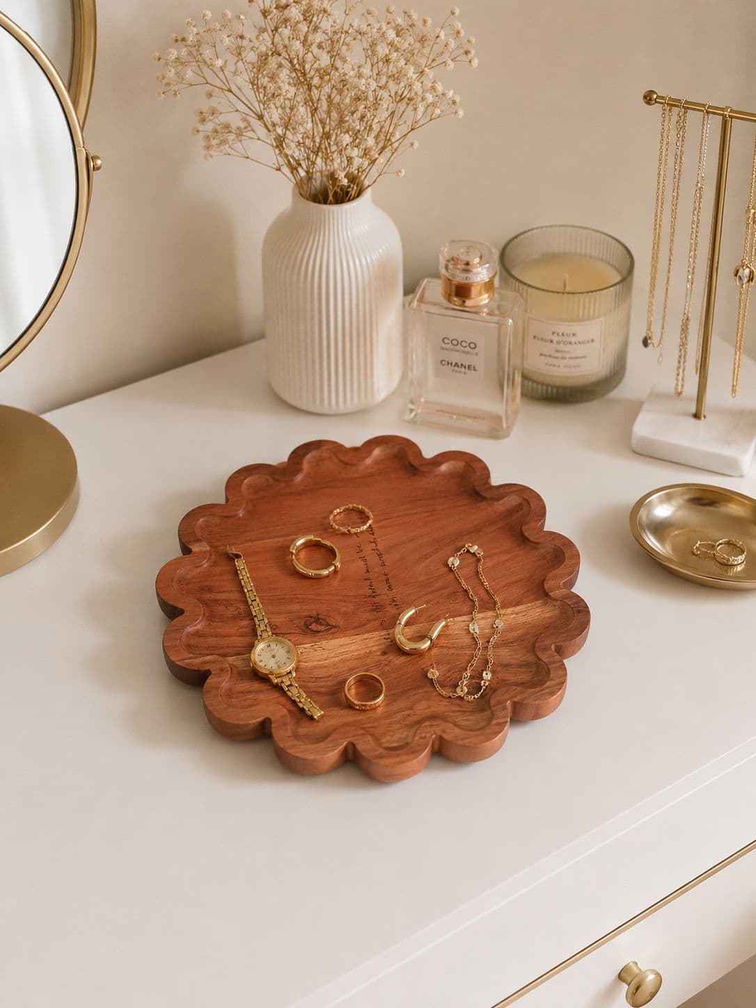 Royal Bloom Wooden Serving Tray