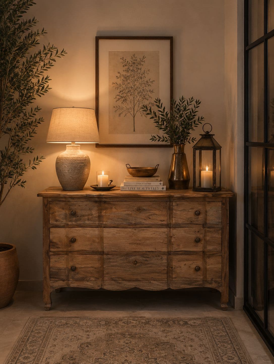 Vintage Charm Wooden Chest Cabinet