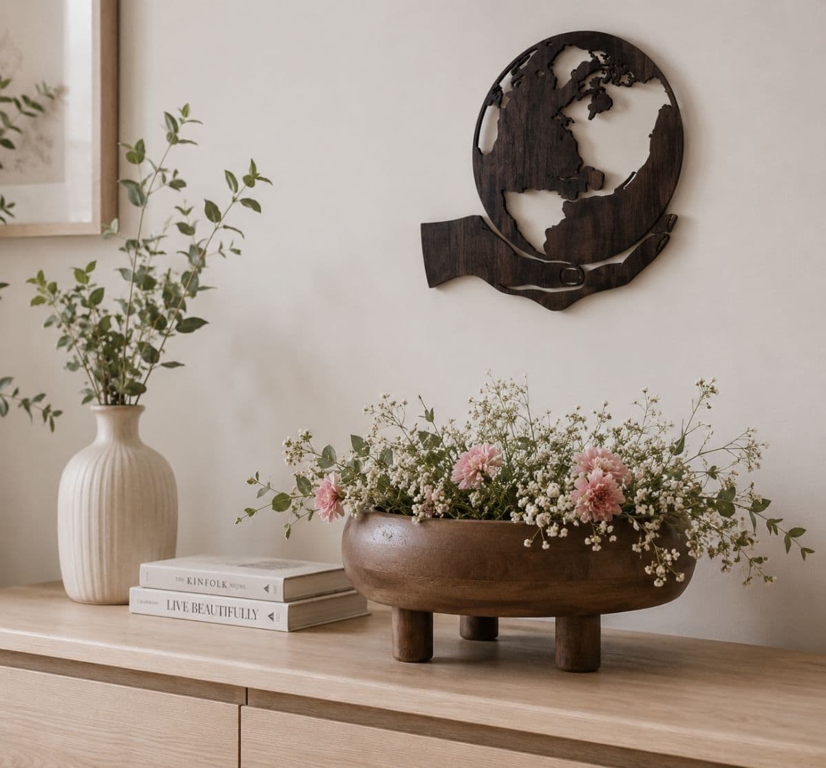 Wooden decorative bowl