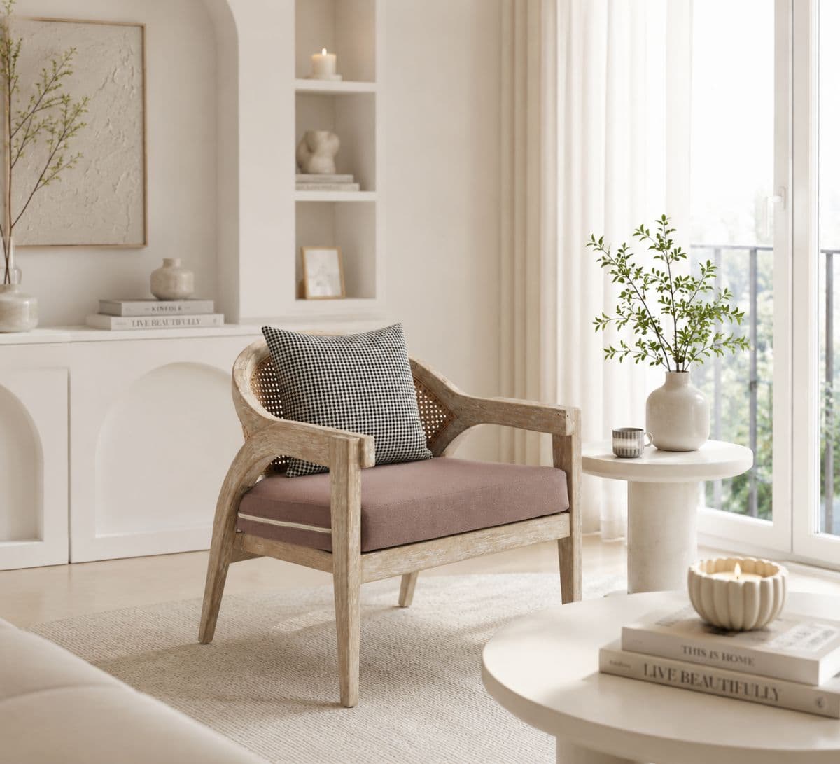Heritage Cane Wooden Lounge Chair
