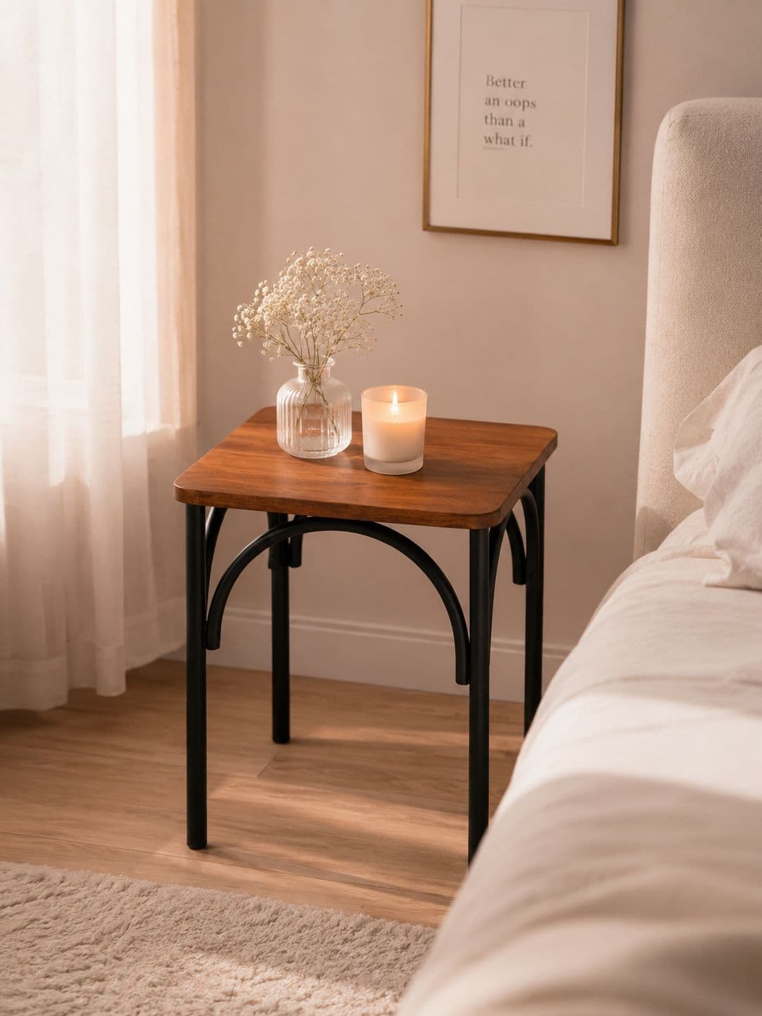 Wooden Metal Accent Table