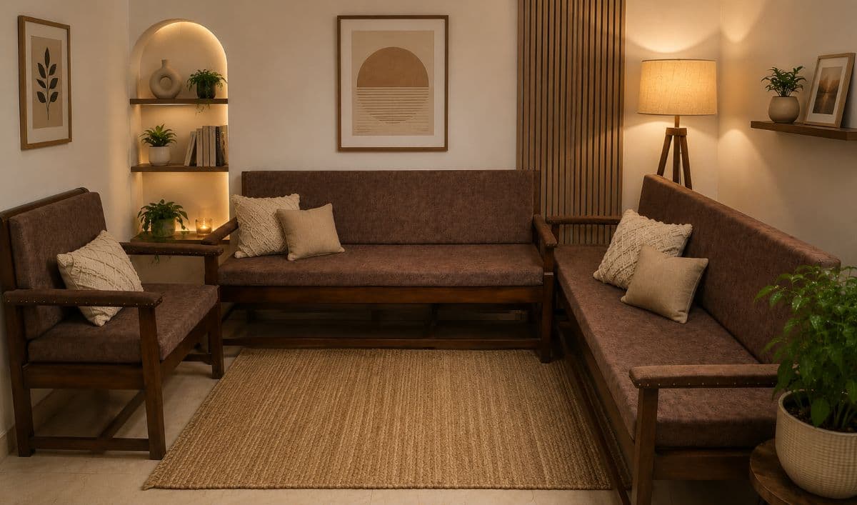 Wooden sofa set